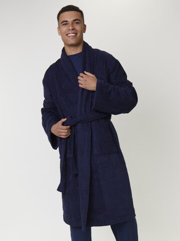 Loungeable Long Bathrobe in Blue: front