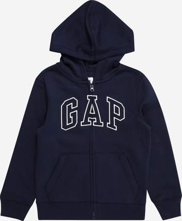 GAP Regular fit Zip-Up Hoodie in Blue: front