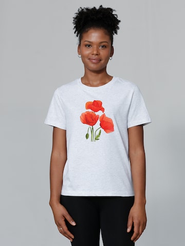 T-shirt 'Poppy Flowers' Watapparel en blanc : devant