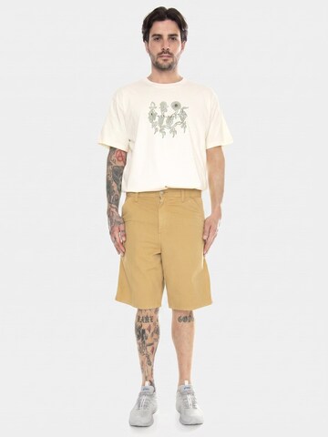 Carhartt WIP Baggy Trousers 'Single Knee Short Bourbon /garment dyed' in Brown