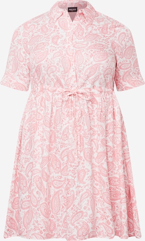 PIECES Curve Shirt Dress 'Siva' in Pink: front