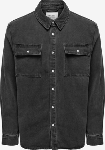 Only & Sons Regular fit Button Up Shirt 'BILL' in Grey: front