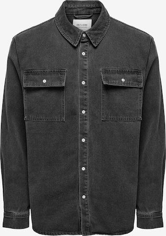 Only & Sons Regular fit Button Up Shirt 'BILL' in Grey: front