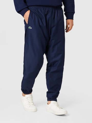 Lacoste Sport Tapered Workout Pants in Blue: front