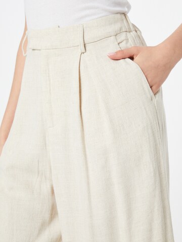 Gina Tricot Wide leg Pleat-Front Pants 'Junie' in Beige