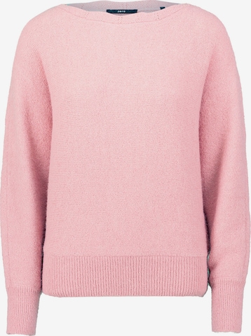 zero Strickpullover mit U-Boot Ausschnitt in Pink: Vorderseite