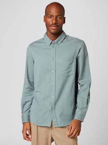 ABOUT YOU x Alvaro Soler Regular fit Button Up Shirt 'Eduard' in Green: front