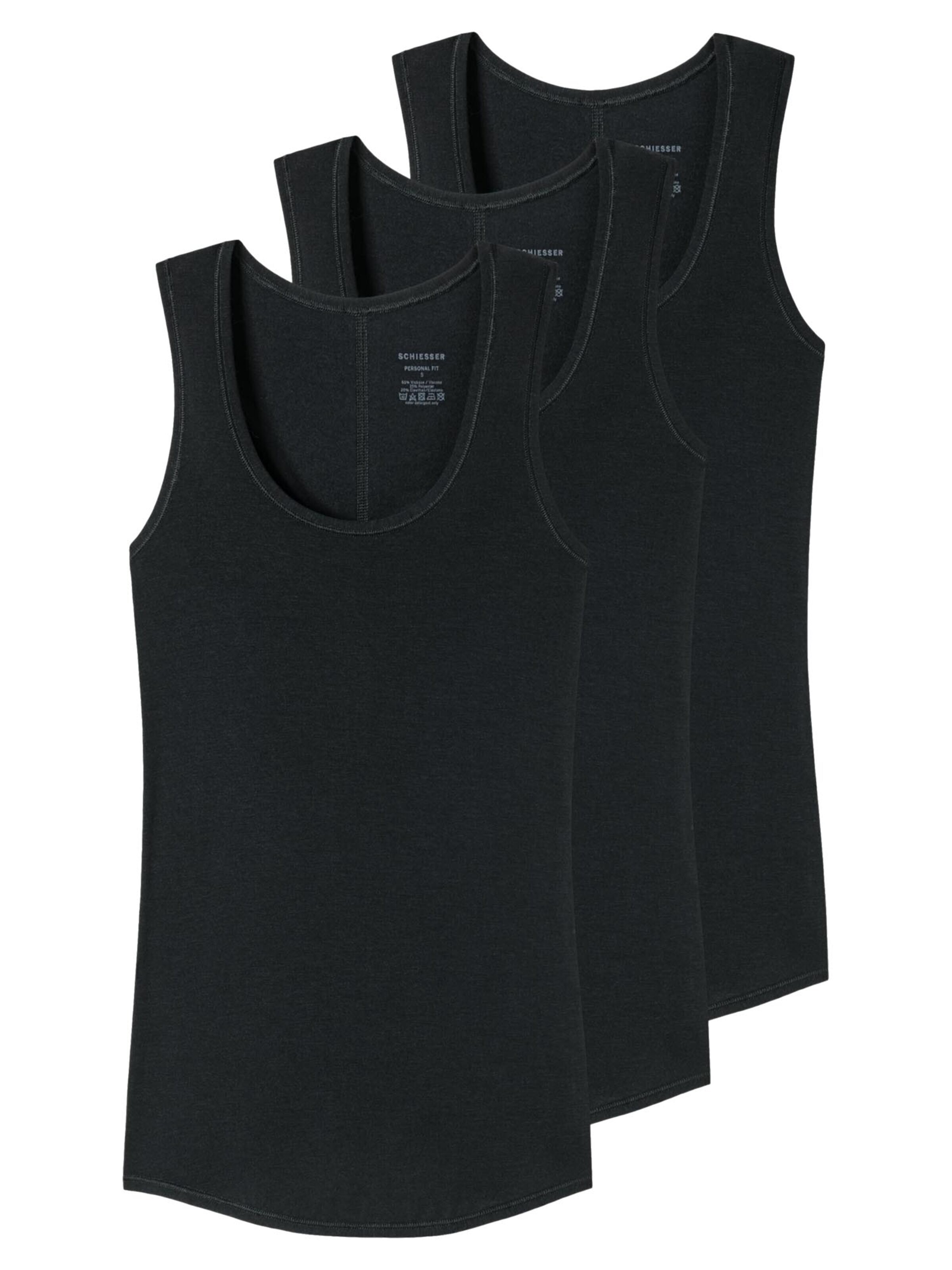 SCHIESSER Undershirt 'Personal Fit' in Black: front