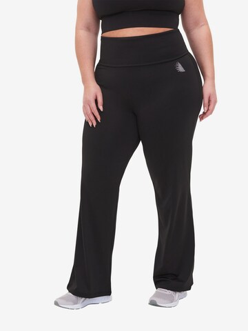 Loosefit Pantalon 'ASYM' Active by Zizzi en noir : devant