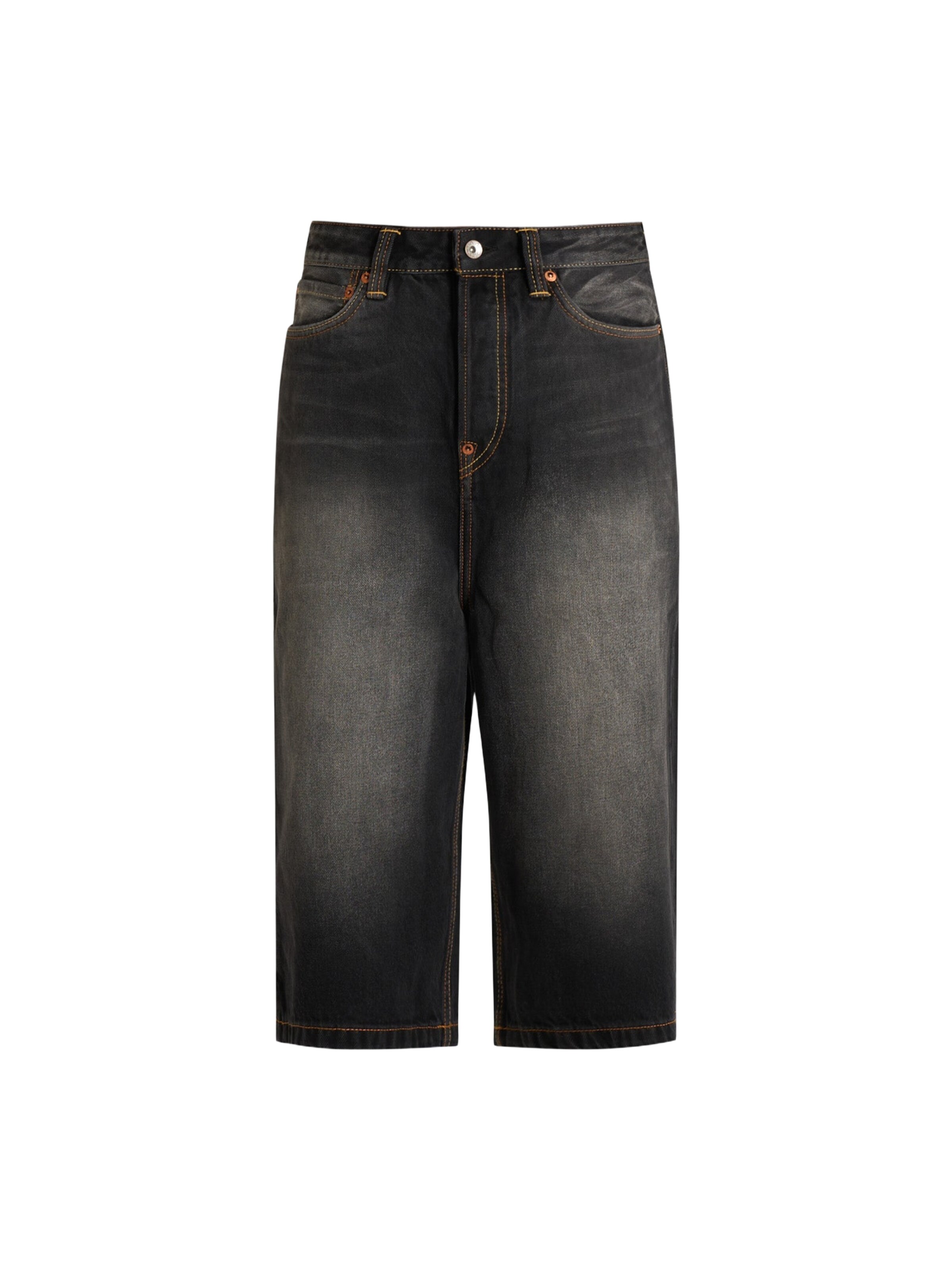 Evisu Baggy Jeans in Black: front