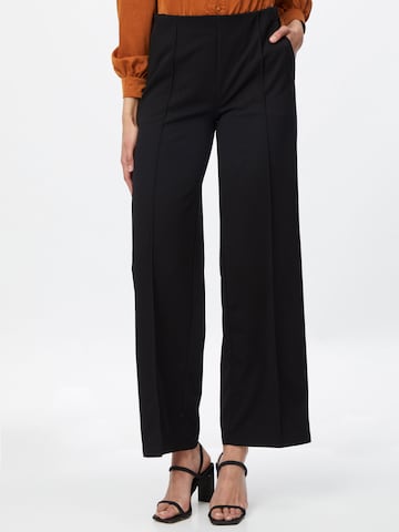 modström Wide leg Trousers with creases 'Gene' in Black: front