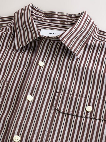 Next Regular fit Button Up Shirt in Brown