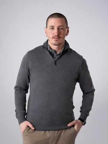 PANTONECLO Trui 'Pantoneclo Men’s Mock Sweater' in Grijs