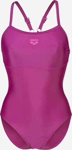 ARENABustier Jednodijelni kupaći kostim - ljubičasta boja: prednji dio
