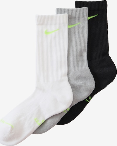 NIKE Urheilusukat koossa 34-38 värissä vaaleanharmaa / omena / musta / valkoinen, Tuotenäkymä