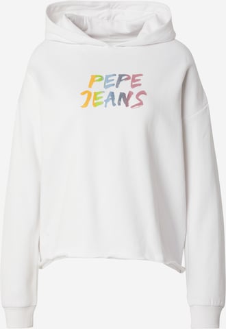 Sweat-shirt Pepe Jeans en blanc : devant