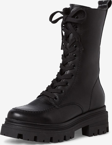 TAMARIS Lace-Up Ankle Boots in Black: front