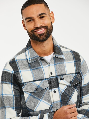 Threadbare Regular fit Button Up Shirt 'Saint Christopher' in Grey