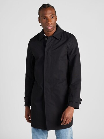 BURTON MENSWEAR LONDON Between-Seasons Coat 'Classic Mac' in Black: front