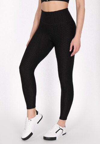 faina Athlsr Skinny Sportbroek 'Fashion Look' in Zwart: voorkant