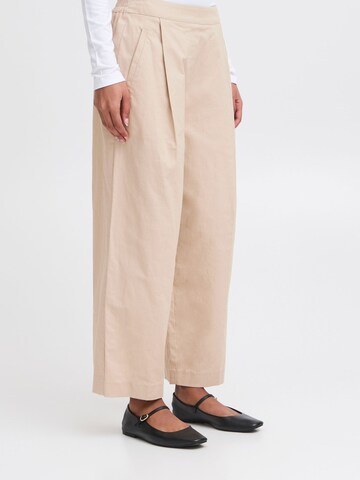 Loosefit Pantalon ' IHUNICA ' ICHI en beige