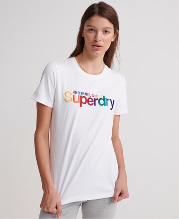 Tricou de la Superdry pe alb: față