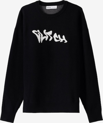 Bershka Sweatshirt in Black: front