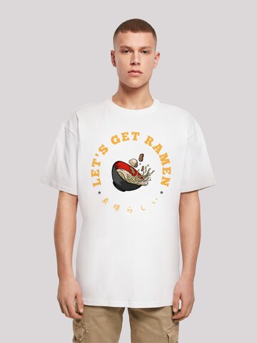 F4NT4STIC Shirt 'Lets get Ramen' in Wit: voorkant