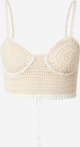 Gina Tricot Gebreide top 'Sierra' in Beige: voorkant