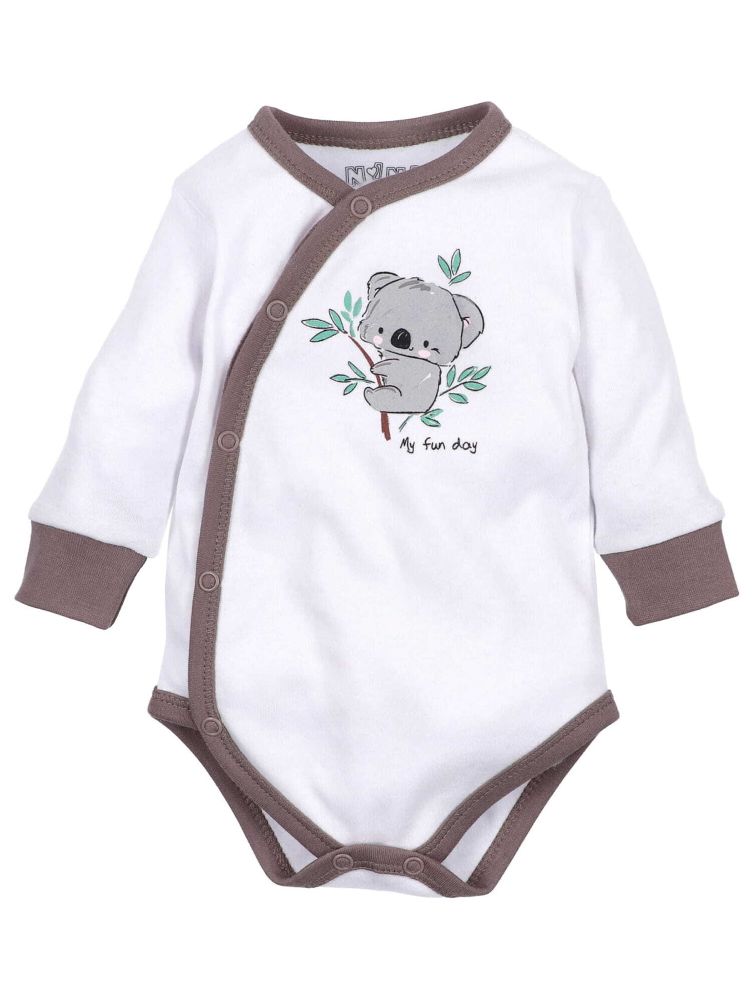 Barboteuse / body 'Koala' NINI en blanc : devant