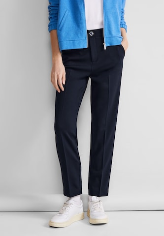 STREET ONE Slim fit Pleated Pants in Blue: front