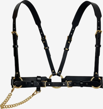 Haute Cuir Gürtel 'Tara Chain Harness' in Schwarz: Vorderseite