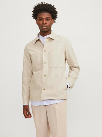 JACK & JONES Slim Fit Overgangsjakke 'JPRRiviera' i beige: forside