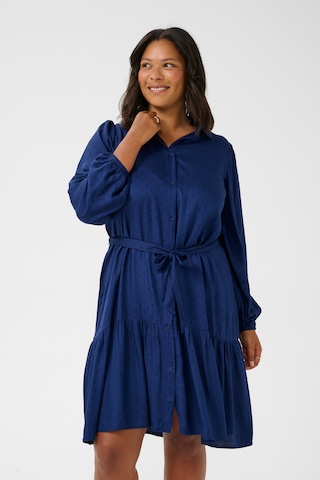 KAFFE CURVE Shirt Dress 'Rikka' in Blue: front