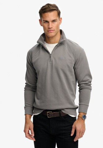 Pull-over 'Essential Logo Henley' Superdry en gris : devant