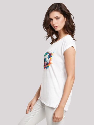 T-shirt 'Bunte Fußball Grafik' F4NT4STIC en blanc