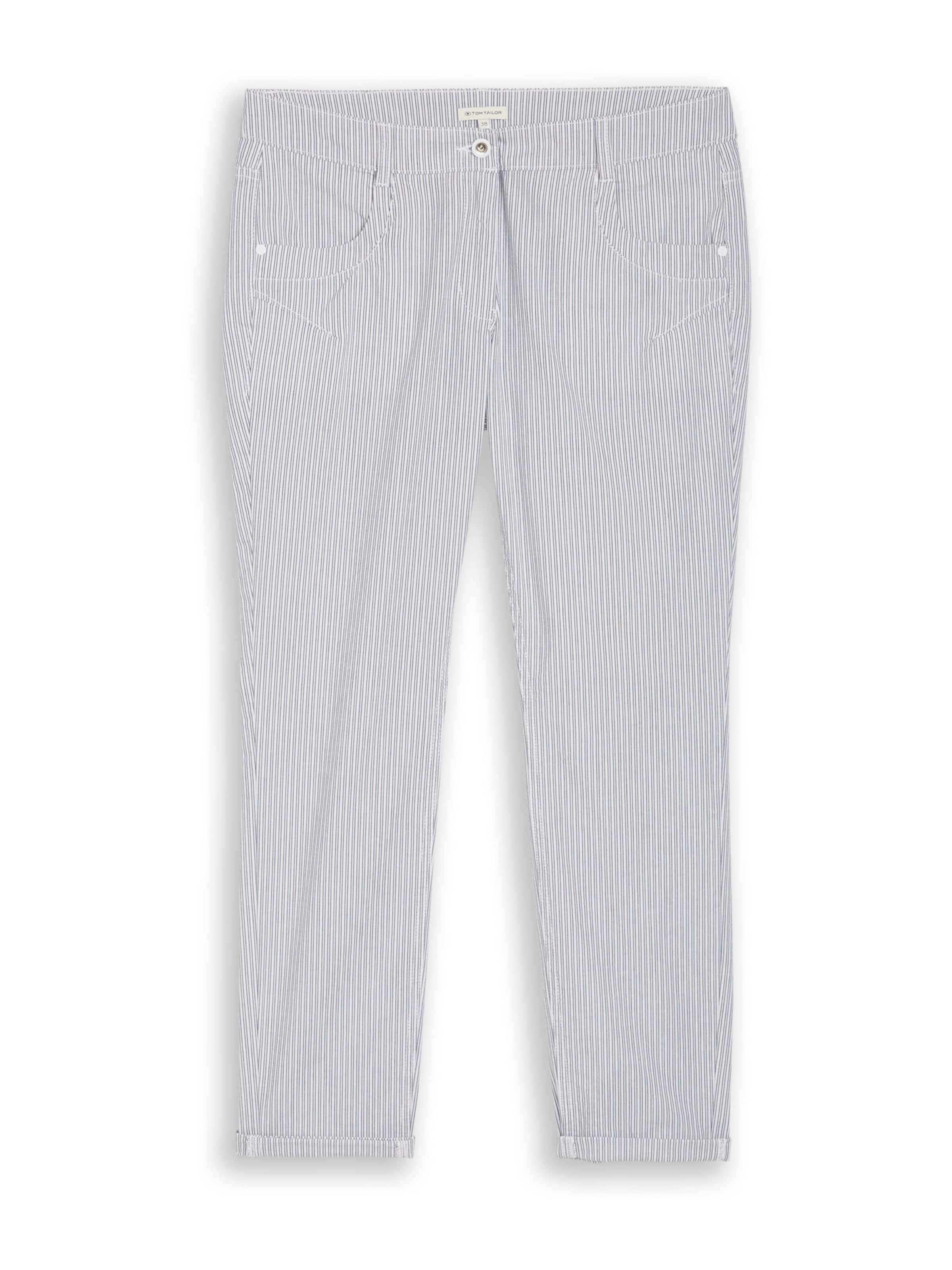 Coupe slim Pantalon chino TOM TAILOR en gris : devant