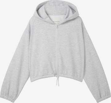 TOM TAILOR Zip-Up Hoodie in Grey: front