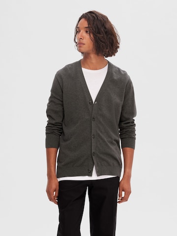 SELECTED HOMME Knit Cardigan 'Berg' in Grey: front