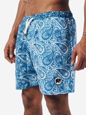 Trendsplant Badshorts ' PAISLEY SEAQUAL®YARN ' i blå
