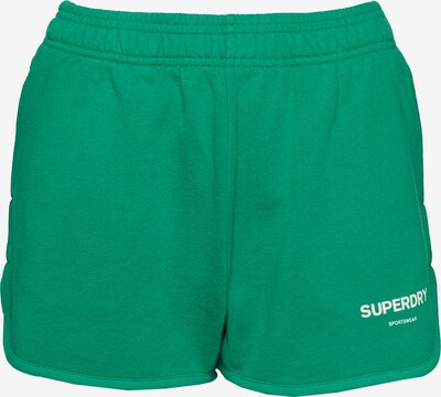 Superdry Sportbroek 'Core' in de kleur Groen / Wit, Productweergave