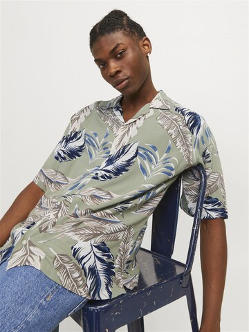 JACK & JONES Comfort fit Button Up Shirt 'JJEJEFF' in Green