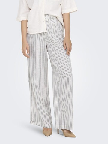 ONLY Wide leg Broek in Wit: voorkant