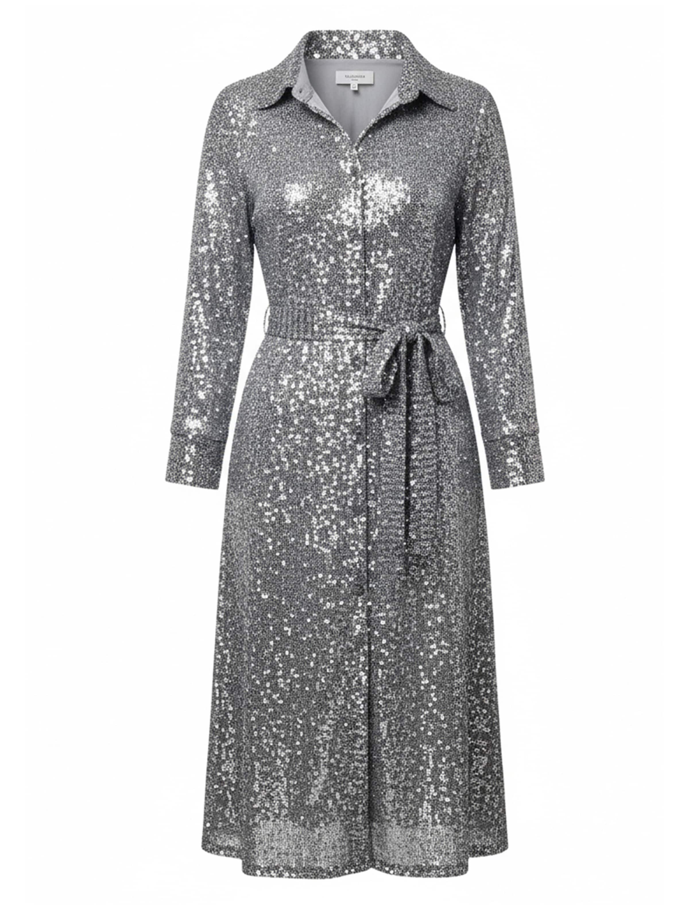 GODDIVA Shirt dress in Silver: front