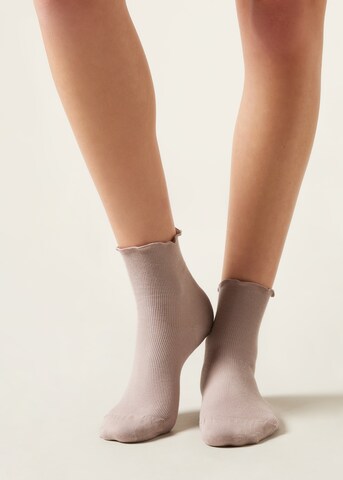 CALZEDONIA Socks in Beige: front