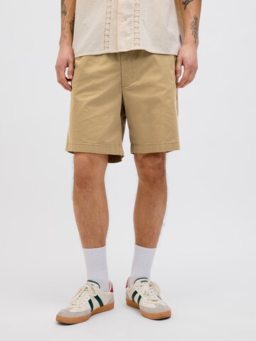 JACK & JONES Loose fit Pants in Beige: front