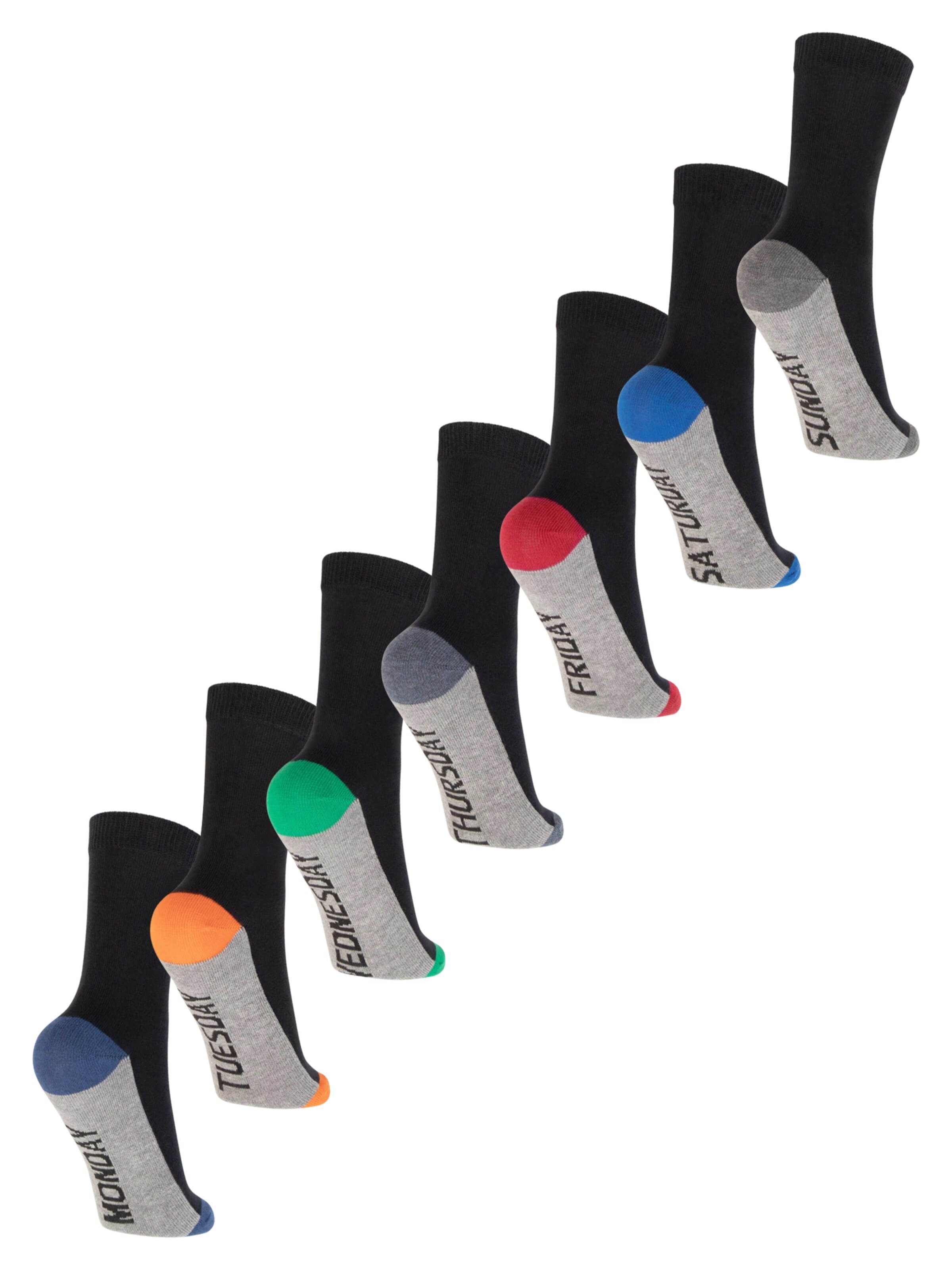 footstar Socks 'Wochentage' in Grey: front