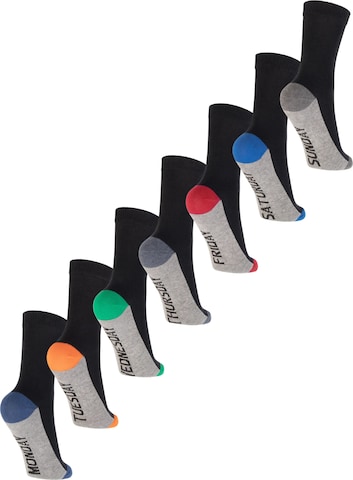 footstar Socks 'Wochentage' in Grey: front