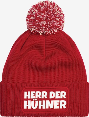 Youth Designz Beanie 'Herr der Hühner' in Red: front