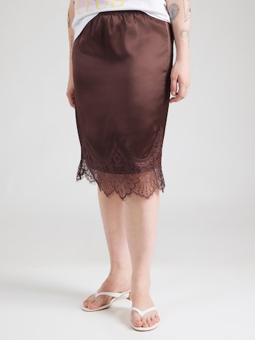 ONLY Carmakoma Skirt 'CARINDONA' in Brown: front
